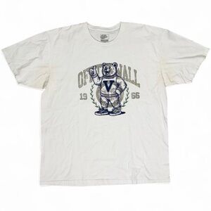 Vans Off The Wall Collegiate Bear Crest Graphic Tee White Navy Men’s XL Skater